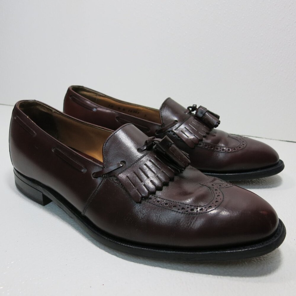 Johnston & Murphy Kiltie Tassel Brogue Leather Dress Loafers Men's Shoes 10 D/B - Picture 2 of 7